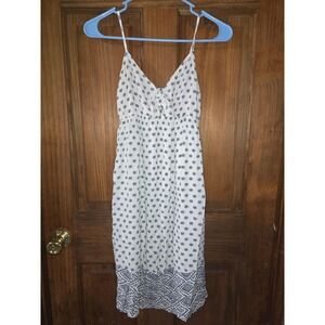 Splendid Womens White Blue Floral Medallion Smocked Back Mini Sundress XS